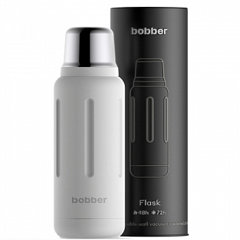 Термос для напитков, вакуумный, бытовой, тм "bobber". Объем 1 литр. Артикул Flask-1000 Sand Grey